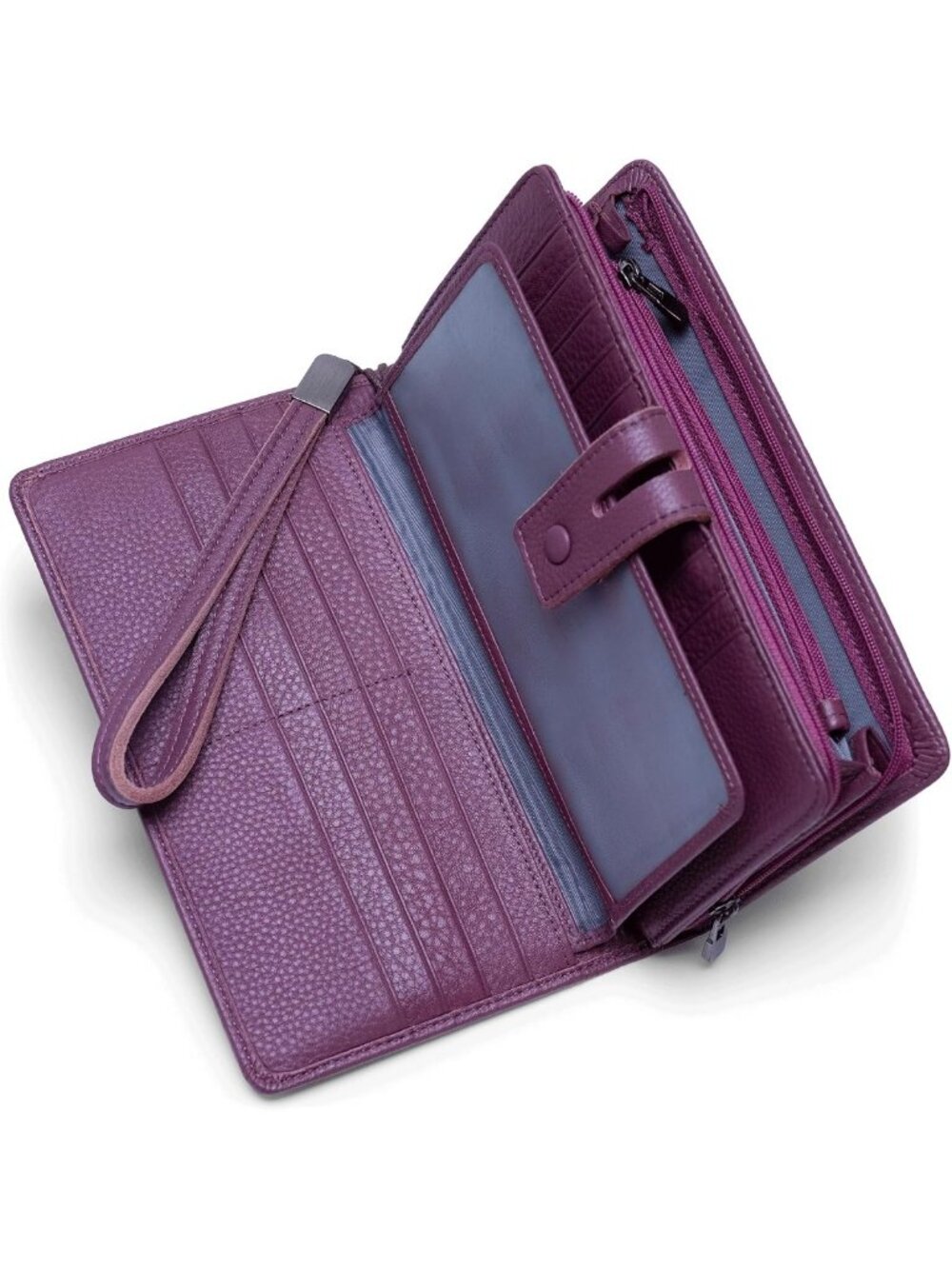 Stylish Women's RFID Leather Wristlet Wallet Organizer for Phone & Checkbook